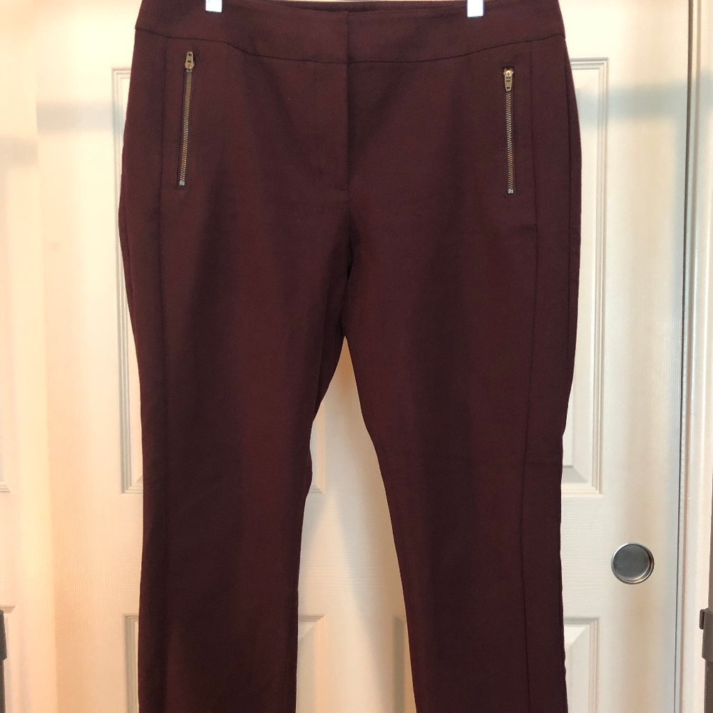 LOFT Maroon Zipper Pants